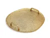 Classic Touch Decor 15"l Gold Hammered Round Tray With Handles