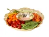Classic Touch Decor Gold Leaf Shaped Chip & Dip Bowl - 12.25"l X 14"w X 2.5"h