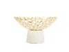Classic Touch Decor Gold Web Design Bowl On White Marble Base 9.5"