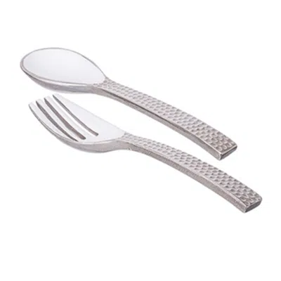 Classic Touch Decor Set Of 2 Salad Servers Nickel In Burgundy