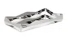 CLASSIC TOUCH DECOR STAINLESS STEEL OBLONG TRAY WITH V DESIGN