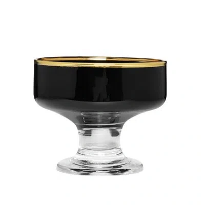 Classic Touch Dessert Cup Glassware Set In Black