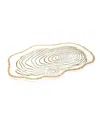 Classic Touch Glass Oval Tray Gold-tone Grained In Gold
