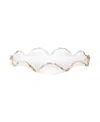 Classic Touch Glass Ruffle Bowl With Edge In Clear,gold-tone