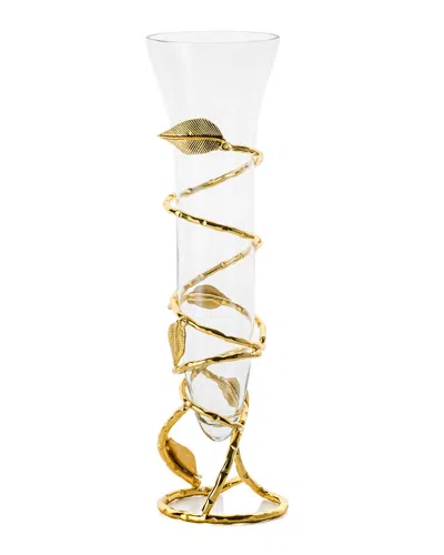 CLASSIC TOUCH CLASSIC TOUCH GLASS VASE WITH GOLD LEAF REMOVABLE BASE