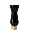 Classic Touch Glass Vase With Gold Tone Base In Black