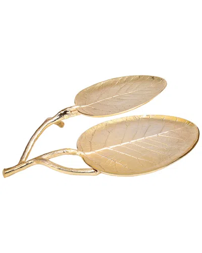 CLASSIC TOUCH CLASSIC TOUCH GOLD LEAF SHAPED RELISH DISH