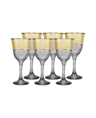 Classic Touch Gold Water Glasses, Set Of 6