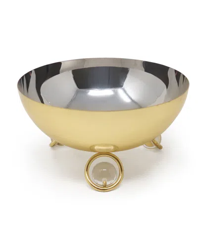 Classic Touch Large Salad Bowl, 12" In Gold