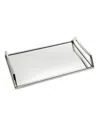 Classic Touch Square Mirror Tray With Handles In Silver