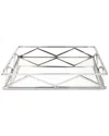 Classic Touch Oblong Mirror Tray In Silver