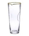 Classic Touch Pebble Glass Water Pitcher With Gold Rim