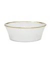Classic Touch Pebbled Glass Bowl Raised Rim With Border In Gold