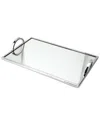 Classic Touch Rectangular Mirror Tray In Silver