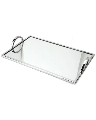 CLASSIC TOUCH CLASSIC TOUCH RECTANGULAR MIRROR TRAY WITH LOOP HANDLES