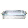 Classic Touch Rectangular Pyrex Holder With Mosaic Handles In Silver;clear