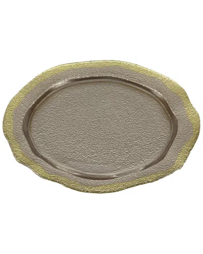 CLASSIC TOUCH CLASSIC TOUCH SET OF 4 BRONZE PLATES WITH SCALLOPED BORDER