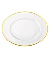 Classic Touch Set Of 4 Clear Chargers With Gold Rim