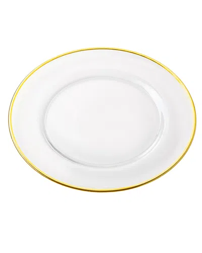 Classic Touch Set Of 4 Clear Chargers With Gold Rim