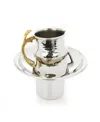 Classic Touch Small Wash Cup With Water Basin In Silver - Tone