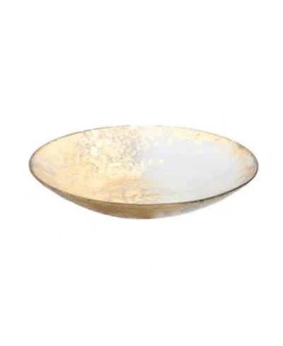 Classic Touch Smoked Glass Bowl With Scattered Gold Tone Design