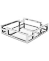 Classic Touch Square Mirror Tray In Silver