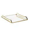Classic Touch Square Mirror Tray With Handles In Gold