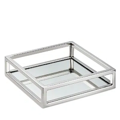 Classic Touch Square Mirrored Napkin Holder In Silver