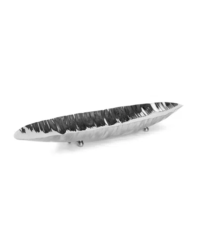 Classic Touch Stainless Steel Boat Dish, 20.5" L In Silver