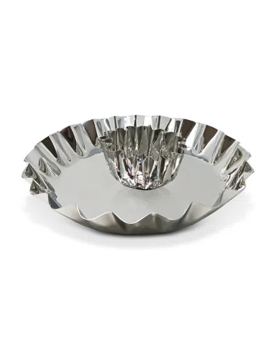 Classic Touch Stainless Steel Chip And Dip Bowl, 14.25" In Silver