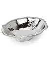 Classic Touch Stainless Steel Octagonal Dish With Diamonds In Silver