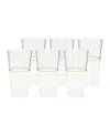 Classic Touch White Tumblers With Trim, Set Of 6 In White