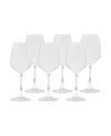 Classic Touch White Water Glasses With Stem 9.5", Set Of 6 In White