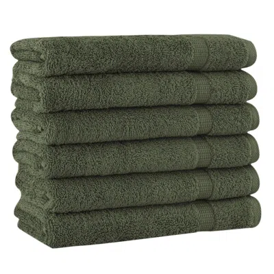 Classic Turkish Towels Royal Turkish Towels Villa Collection Hand Towel Pack Of 6 In Green