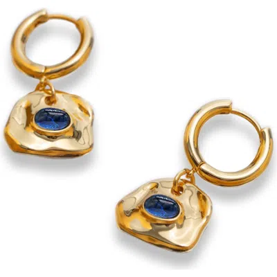 Classicharms Aria Gemstone Hoop Drop Earrings In Gold