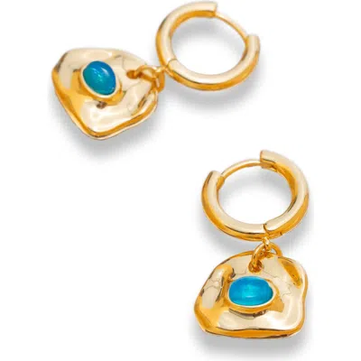 Classicharms Aria Gemstone Hoop Drop Earrings In Gold