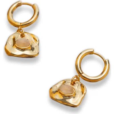 Classicharms Aria Gemstone Hoop Drop Earrings In Gold