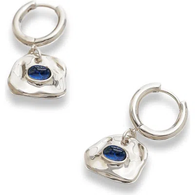 Classicharms Aria Gemstone Hoop Drop Earrings In Silver