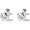 Classicharms Aurora Bezel Set Solitaire Stud Earrings In Silver