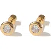Classicharms Aurora Bezel Set Solitaire Stud Earrings In Gold