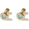 Classicharms Aurora Bezel Set Solitaire Stud Earrings In Gold
