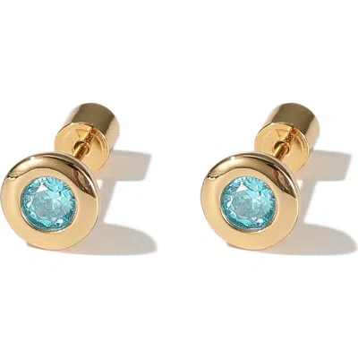 Classicharms Aurora Bezel Set Solitaire Stud Earrings In Gold