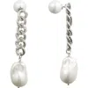 Classicharms Baroque Pearl Chain Drop Earrings In Metallic