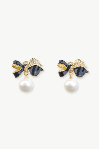 Classicharms Butterfly Pearl Drop Earrings In Multi