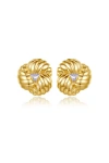 Classicharms Clover Designed Stud Earrings In Gold