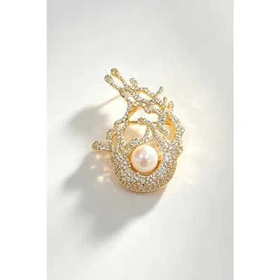 Classicharms Cora Freshwater Pearl Reef Brooch In Gold