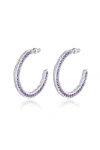 Classicharms Cubic Zirconia Molten C Hoop Earrings In Silver