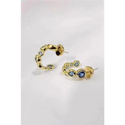 Classicharms Demi Cubic Zirconia Huggie Hoops In Gold