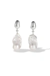 Classicharms Doris Large Freshwater Baroque Pearl Drop Earrings In Brown