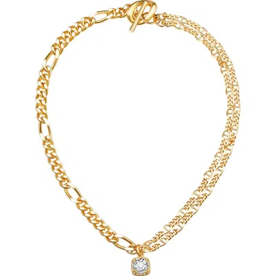 CLASSICHARMS CLASSICHARMS DOUBLE LAYERED SOLITAIRE PENDANT NECKLACE
